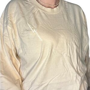 Hanes Men's Cream Long Sleeve Shirt